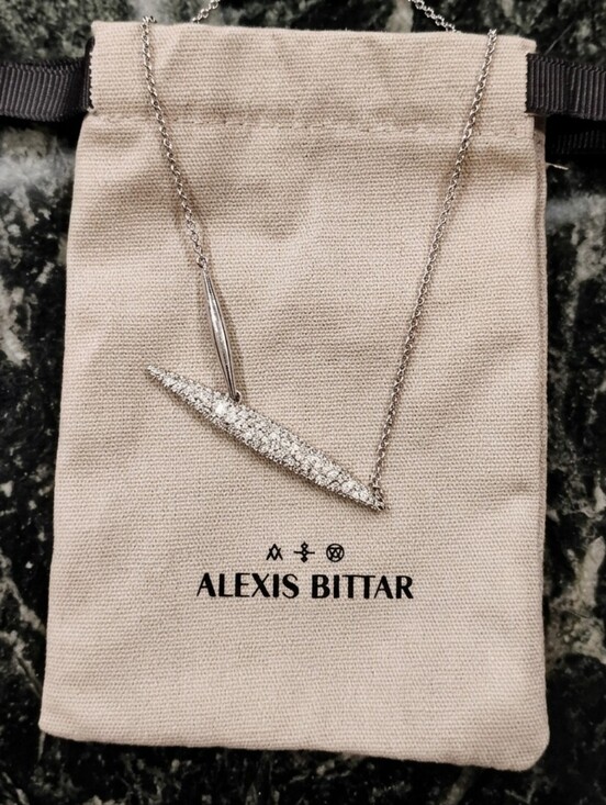 Alexis Bittar Jewelry - Alexis Bittar Silver Crystal Bar Pendant Necklace 💎✨